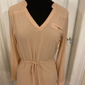 Beige long sleeve blouse